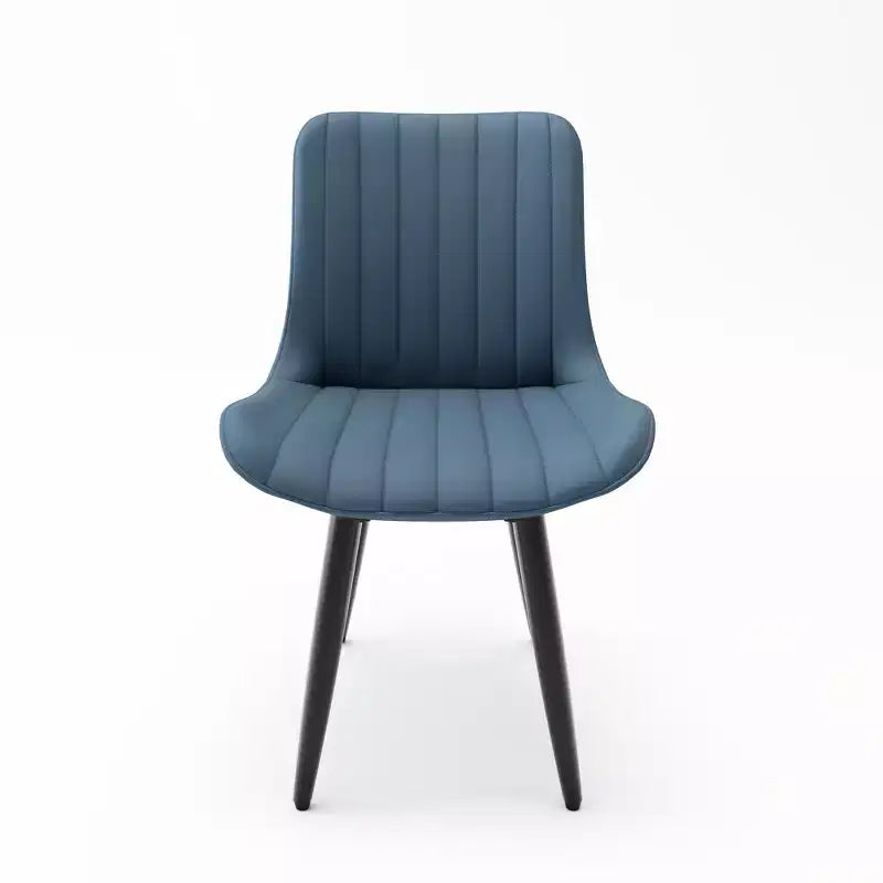 Lot de 2 chaises de salle à manger modernes en cuir PU avec coussins épais et pieds en métal – Chaises d'appoint sans accoudoirs pour cuisine et salle à manger