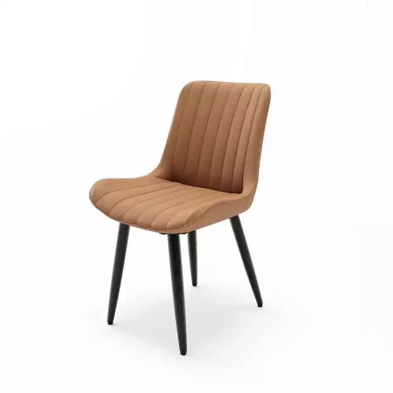 Lot de 2 chaises de salle à manger modernes en cuir PU avec coussins épais et pieds en métal – Chaises d'appoint sans accoudoirs pour cuisine et salle à manger
