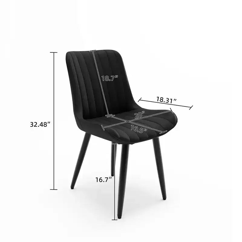 Lot de 2 chaises de salle à manger modernes en cuir PU avec coussins épais et pieds en métal – Chaises d'appoint sans accoudoirs pour cuisine et salle à manger