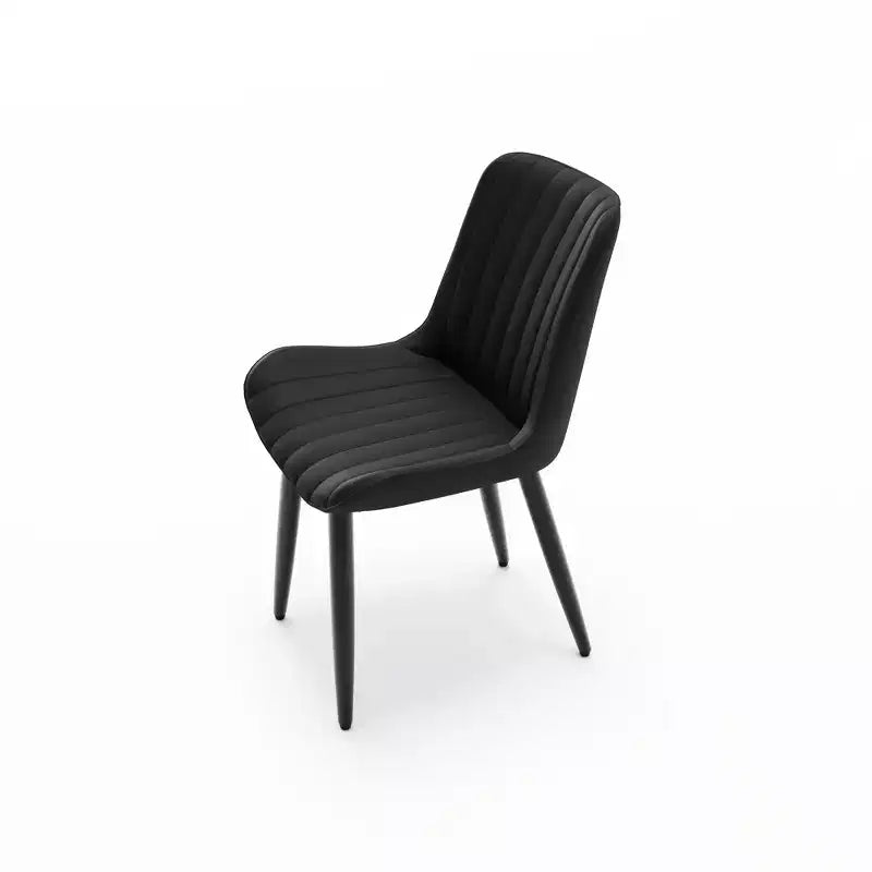Lot de 2 chaises de salle à manger modernes en cuir PU avec coussins épais et pieds en métal – Chaises d'appoint sans accoudoirs pour cuisine et salle à manger