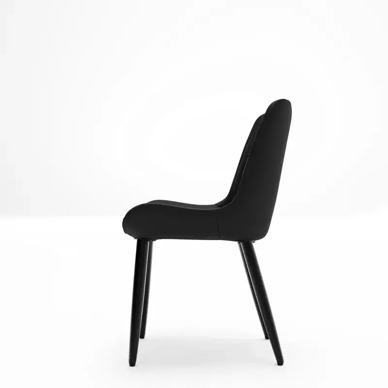 Lot de 2 chaises de salle à manger modernes en cuir PU avec coussins épais et pieds en métal – Chaises d'appoint sans accoudoirs pour cuisine et salle à manger
