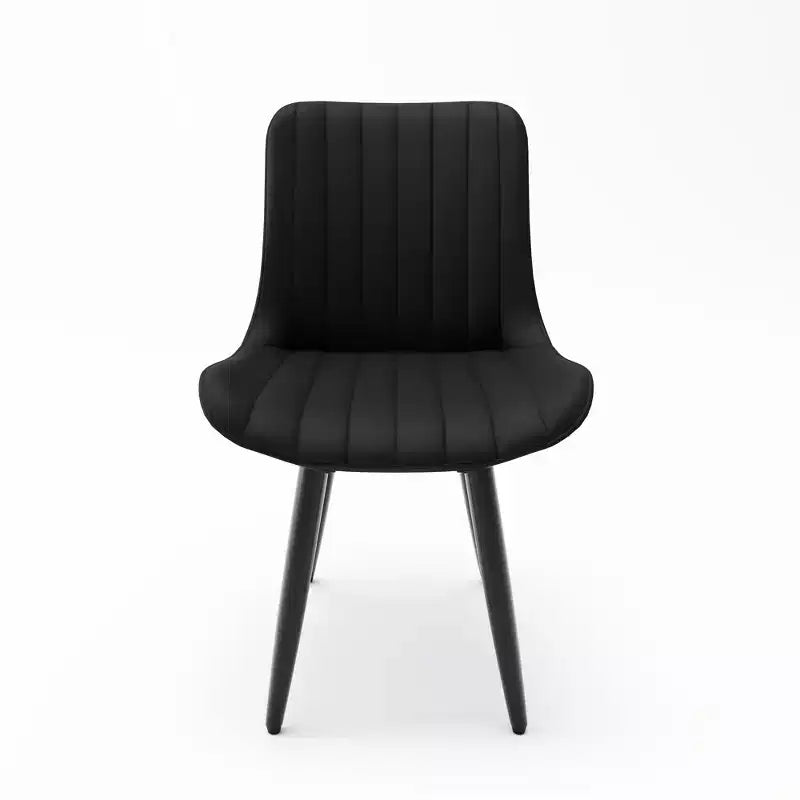 Lot de 2 chaises de salle à manger modernes en cuir PU avec coussins épais et pieds en métal – Chaises d'appoint sans accoudoirs pour cuisine et salle à manger