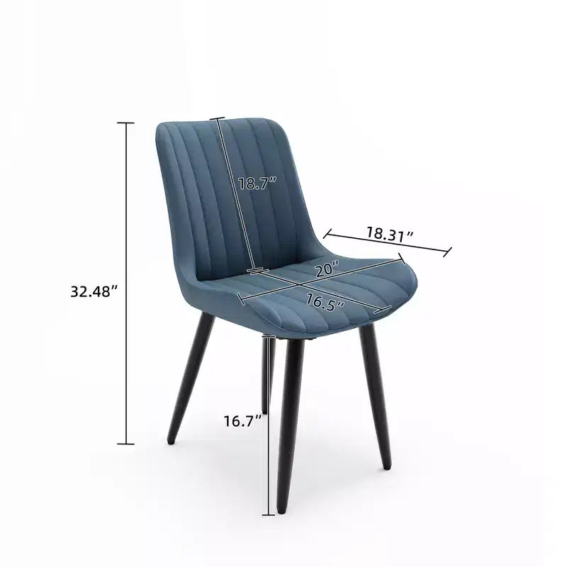 Lot de 2 chaises de salle à manger modernes en cuir PU avec coussins épais et pieds en métal – Chaises d'appoint sans accoudoirs pour cuisine et salle à manger