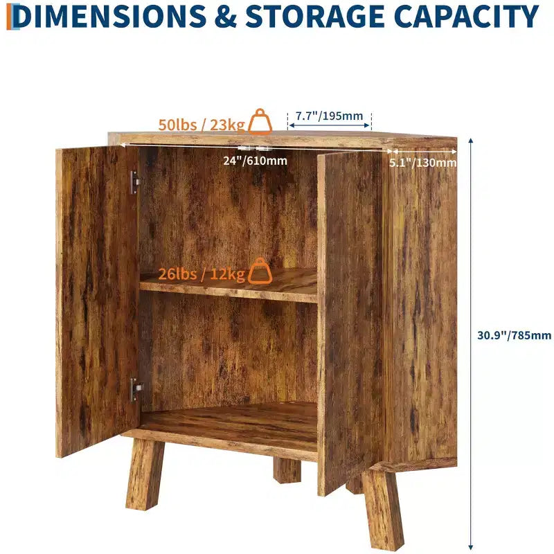Meuble d'angle de ferme avec étagère réglable, table d'angle industrielle en bois à 3 niveaux avec portes, table d'appoint triangulaire (80 x 40 x 78 cm)