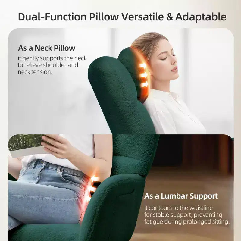 Fauteuil à bascule pour chambre d'enfant, fauteuil à bascule planeur en tissu teddy avec dossier haut, fauteuil de lecture pour chambre à coucher, salon, sans pouf.