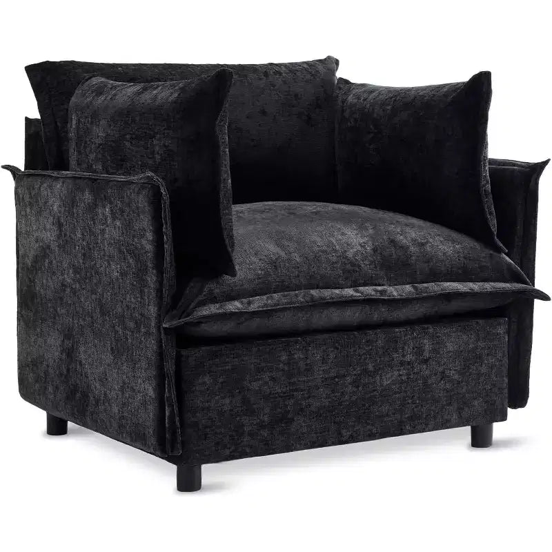 Fauteuils d'appoint, Vert 34 Largeur Fauteuil de lecture surdimensionné Fauteuil rembourré en tissu chenille doux Chaises de salon Canapé