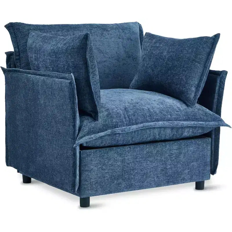 VINGLI Accent Chairs , Green 34 Width Oversized Reading Chair Upholstered Armchair Soft Chenille Fabric Living Room Chairs Sofa