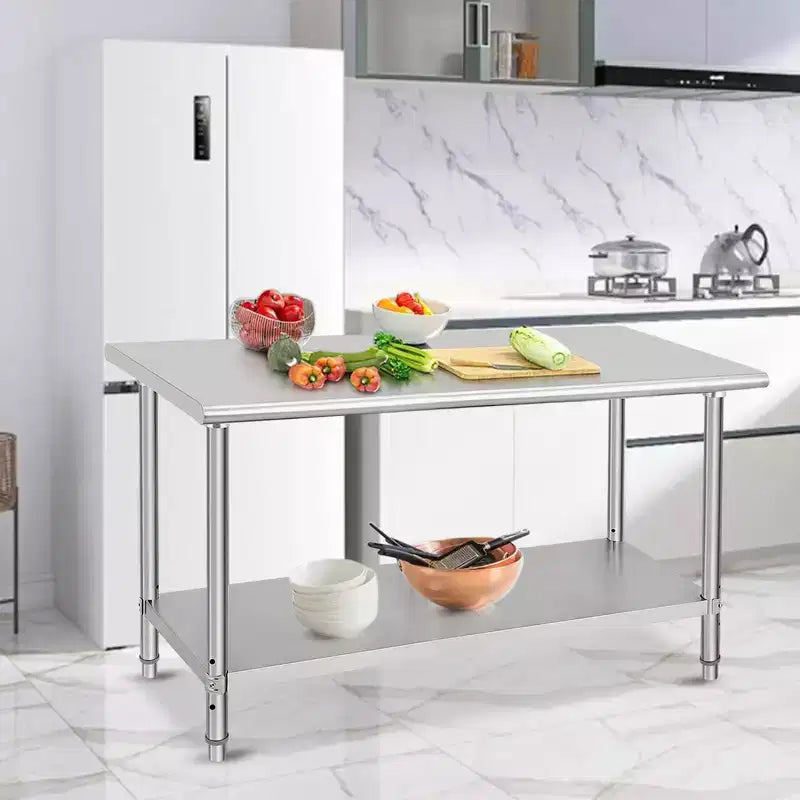 Table de travail commerciale 60 x 24, table de préparation en acier inoxydable robuste pour cuisine, restaurant