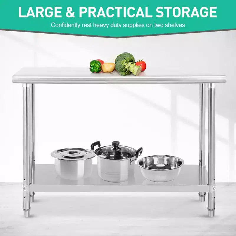 Table de travail commerciale 60 x 24, table de préparation en acier inoxydable robuste pour cuisine, restaurant