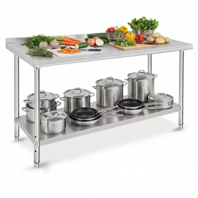 Garvee 60 x 24 Commercial Work Table, Heavy Duty Stainless Steel Prep Table for Kitchen, Restaurant