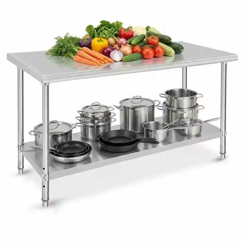 Table de travail commerciale 60 x 24, table de préparation en acier inoxydable robuste pour cuisine, restaurant