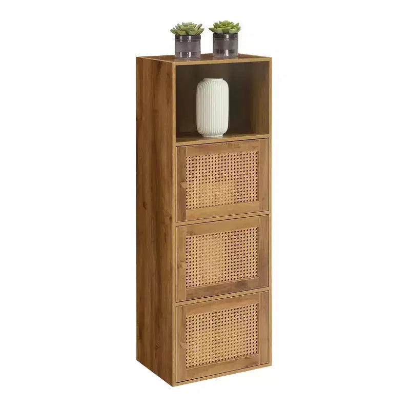 Meuble à 3 portes Boho Weave avec étagère, coloris Haze/Beige Barley