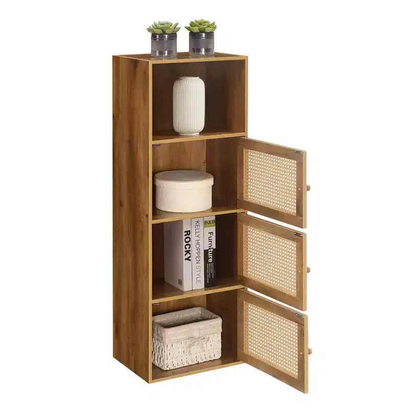 Meuble à 3 portes Boho Weave avec étagère, coloris Haze/Beige Barley