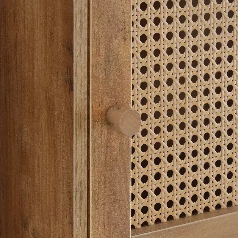 Meuble à 3 portes Boho Weave avec étagère, coloris Haze/Beige Barley