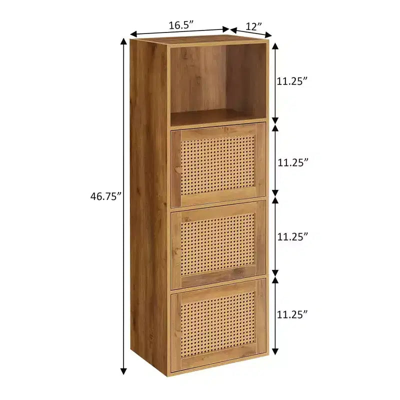 Meuble à 3 portes Boho Weave avec étagère, coloris Haze/Beige Barley