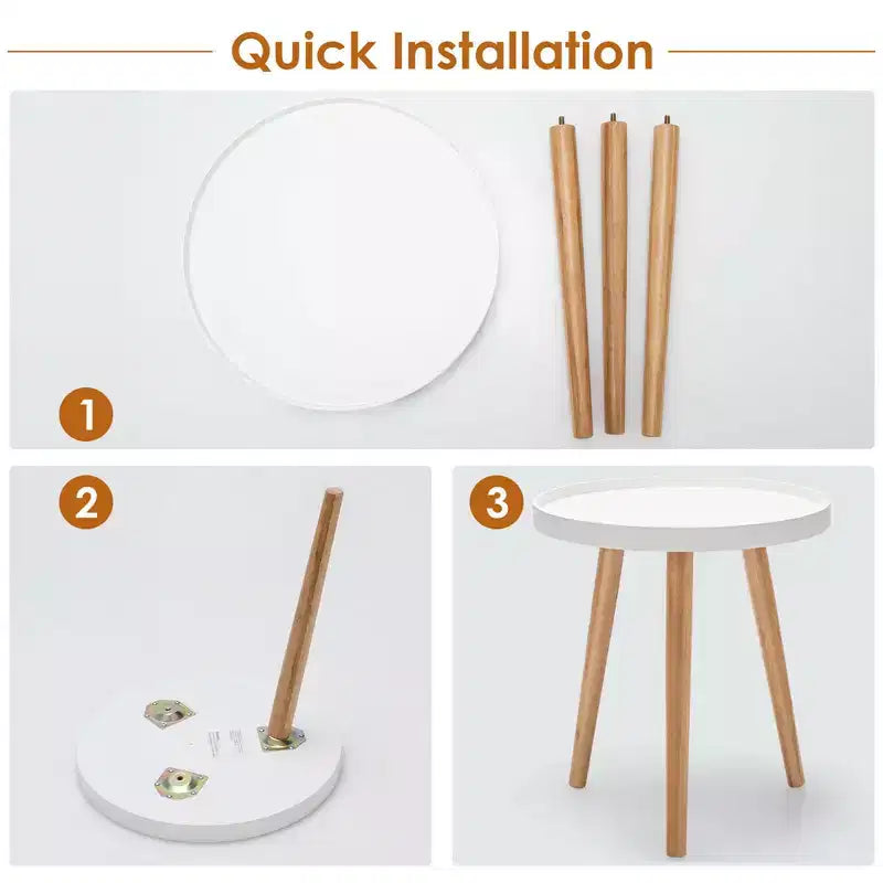 Table d'appoint ronde Canapé Table Basse Table d'appoint Table de Chevet Maison