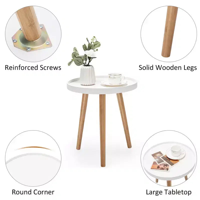 Table d'appoint ronde Canapé Table Basse Table d'appoint Table de Chevet Maison