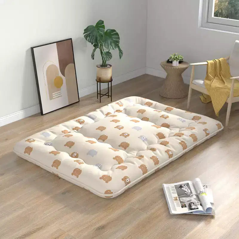 Matelas de futon complet/King/Queen/Double Tatami Coussin de sol japonais Housse lavable Sac de transport Ours brun